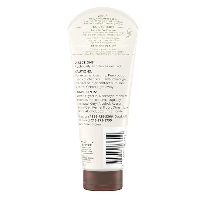Aveeno Daily Moisturizing Body Lotion, Gentle Lotion Nourishes Dry Skin - Image 7