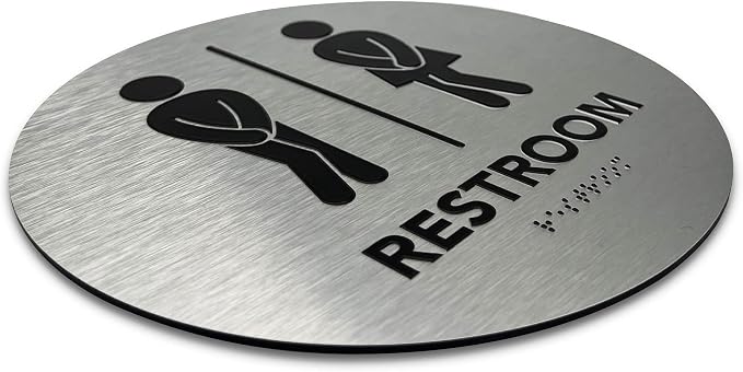 Circle Unisex Boutique Bathroom Sign by GDS - Image 2