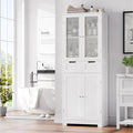 HORSTORS 67" Tall Bathroom Storage Cabinet, Freestanding Linen Cabinet by HORSTORS