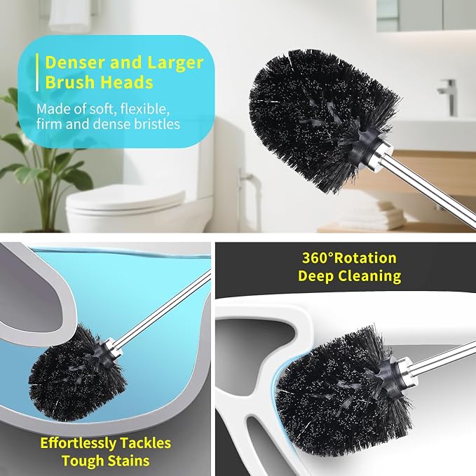 Toilet Bowl Brush and Holder Solid Long Handle Toilet Brush - Image 7