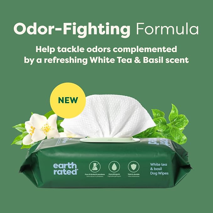 Earth Rated Pet Wipes for Dogs and Cats, Hypoallergenic, 3-in-1 Cleaning - Image 5