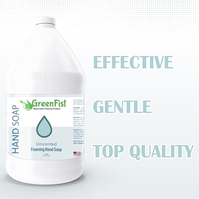 GreenFist Foaming Hand Soap Refills Unscented Jug Foam Refill Made in USA - Image 2