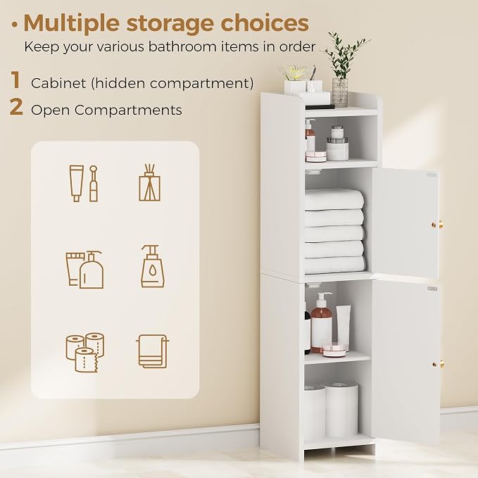 BEWISHOME Small Bathroom Cabinet, Bathroom Storage Cabinet - Image 4
