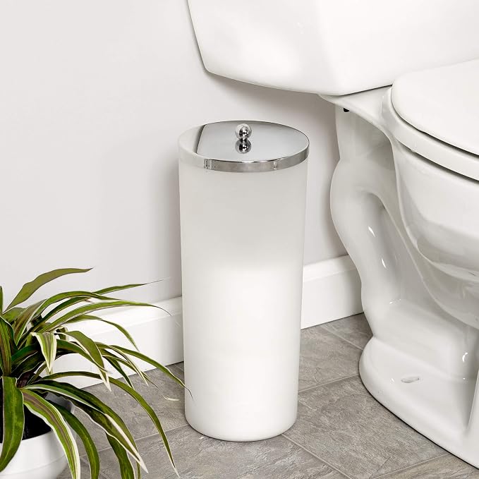 Zenna Home Toilet Paper Holder Stand, Enclosed Toilet Paper Storage Holds 3 TP - Image 2