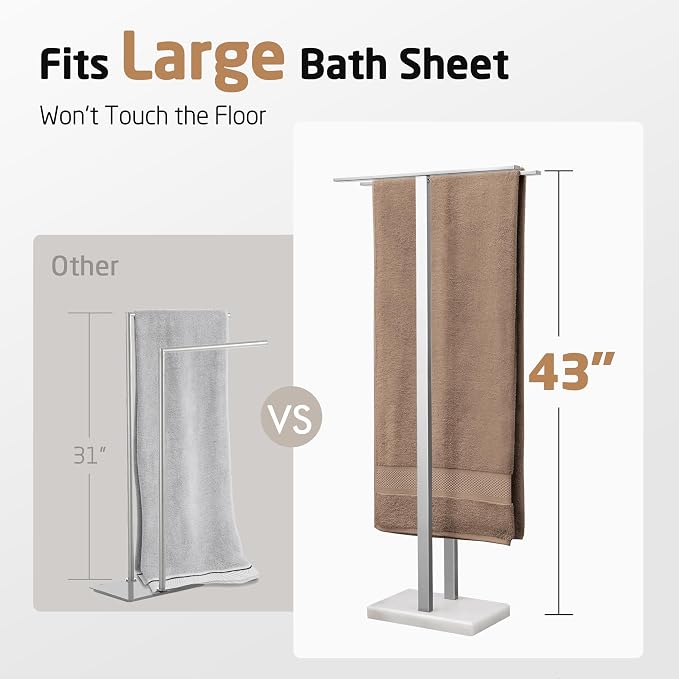 KES 43'' H Standing Towel Rack for Bathroom, Free Standing Towel Rack Floor - Image 3