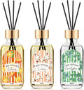 3 Pack Reed Diffuser Set, Linen Eucalyptus Citrus Scented Oil Reed Diffusers by THEGOODSOULPROJECT