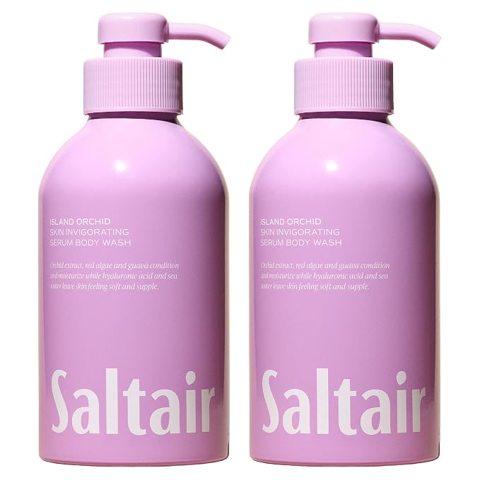 Saltair Body Wash, Island Orchid 2-Pack. Moisturizing Body Cleanser by Saltair