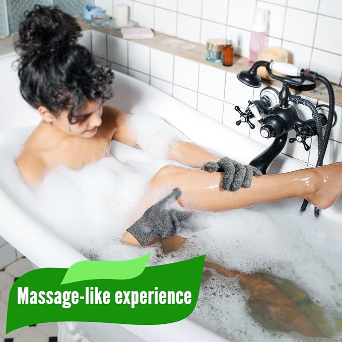 MIG4U Shower Exfoliating Scrub Gloves, Bathing Gloves Body Wash Dead Skin - Image 7
