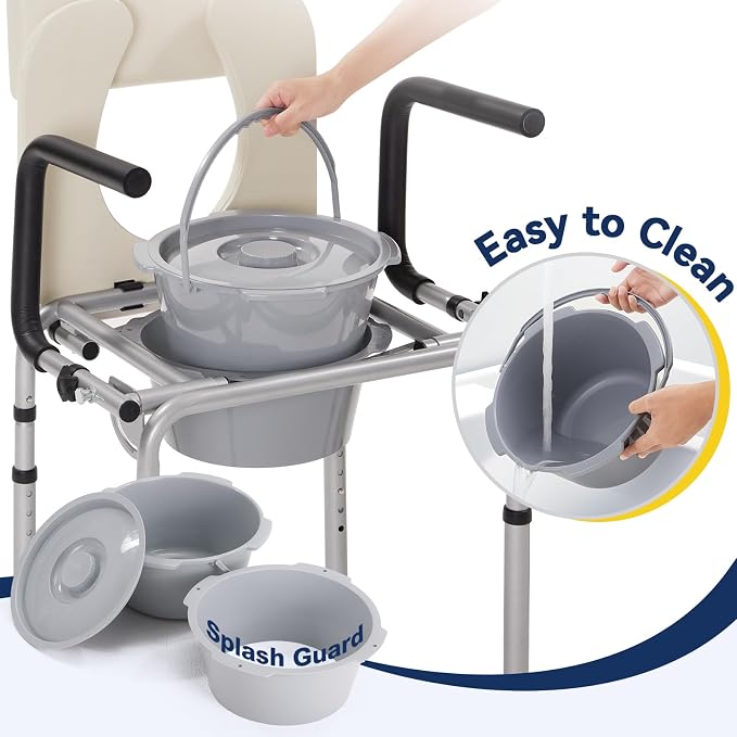 Drop Arm Bedside Commode, Commode Toilet - Image 6