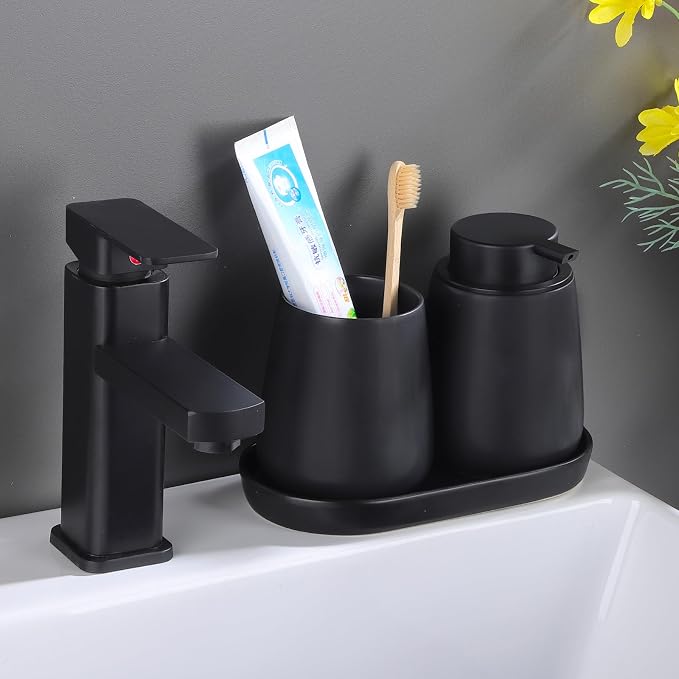 2 Pack Matte Black Round Soap Dispenser Tray - Image 3