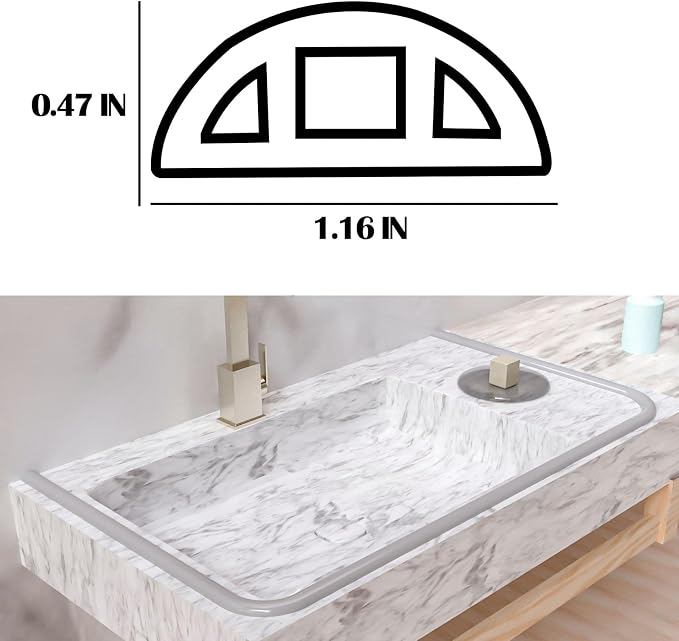 39" Shower Threshold Water Dam, Self-Adhesive Shower Barrier and Kitchen Water - Image 4