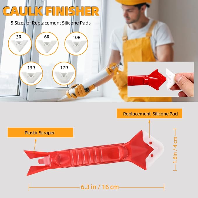 Caulk Removal Tool Kit Caulking Spatula Stainless Steel Head Grout Remover - Image 3