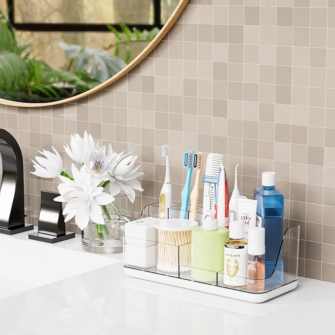 Yieach Mens Bathroom Organizer Countertop, Bathroom Sink Caddy Countertop - Image 7