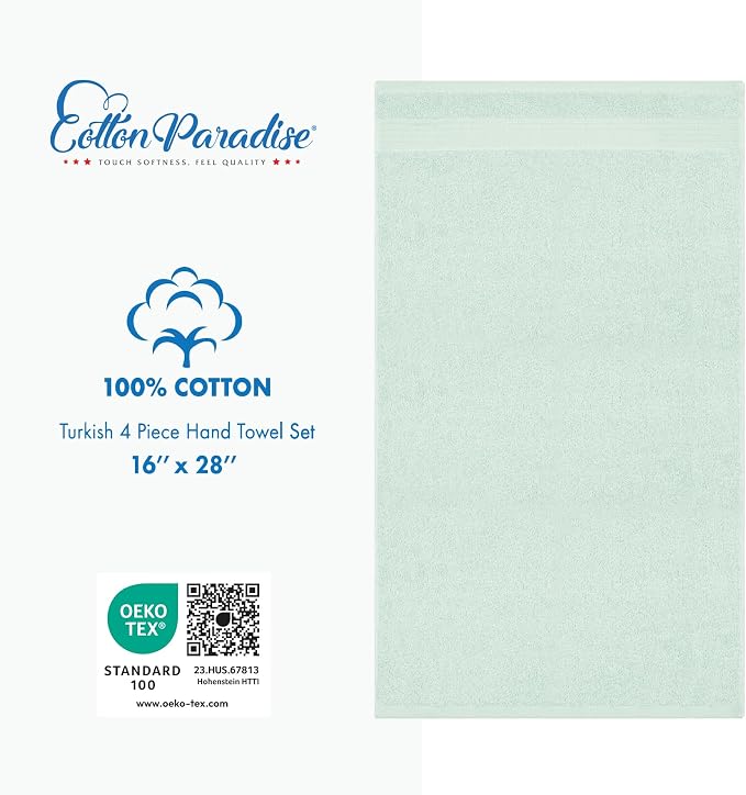 Cotton Paradise Hand Towels for Bathroom, 100% Cotton Turkish 4 Piece Hand - Image 5