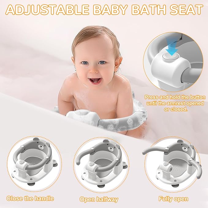 Baby Bath Seat for Babies 6 Months & up, Non-Slip Toddler Bath Seats for Babies - Image 5