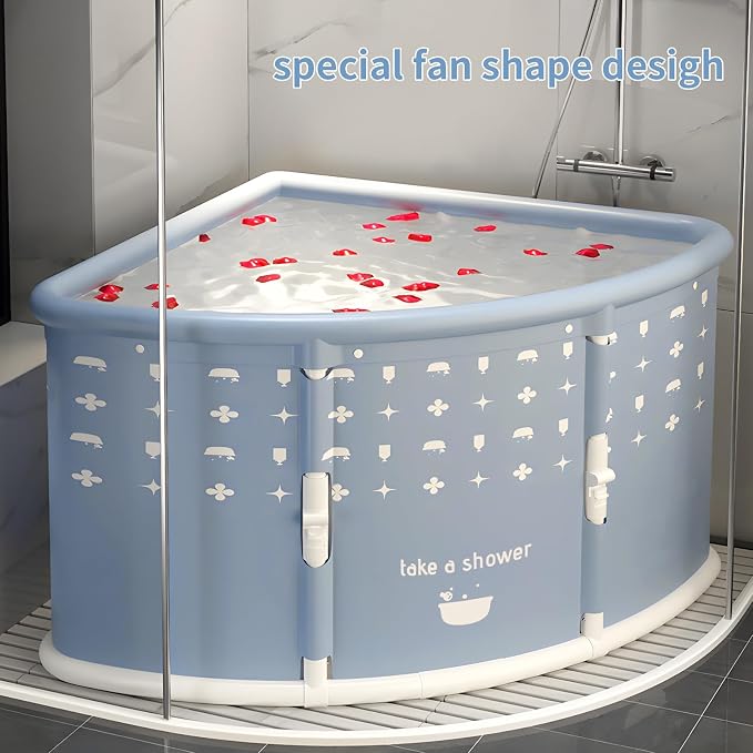 Foldable Bathtub for Adults, Portable Large PVC Collapsible Soaking Tub - Image 4