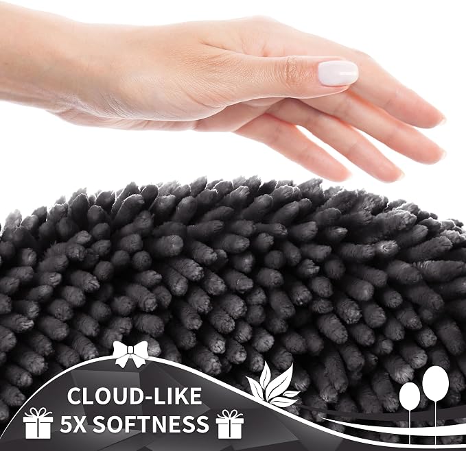 Yimobra Toilet Rugs U Shaped Washable, Extra Thick Soft Absorbent Chenille - Image 3