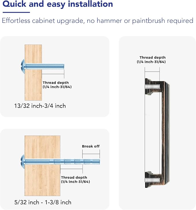 Ravinte Hardware 10 Pack Oil Rubbed Bronze Cabinet Pulls, 3-3/4 Inch Hole - Image 3