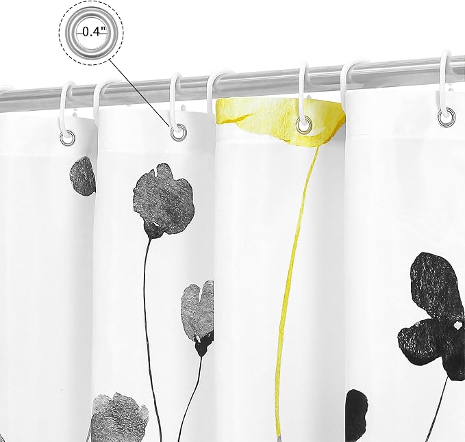 Gibelle Extra Long Shower Curtain 72 x 84, Watercolor Floral Fabric Shower - Image 4