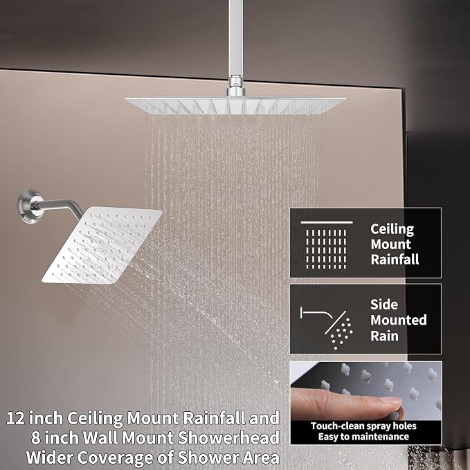 Thermostatic Shower System Chrome Shower Faucet Set, Four Modes Shower Faucet - Image 3