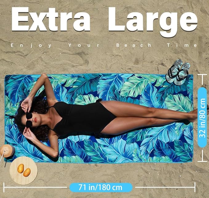 4 Pack Microfiber Lightweight Beach Towel Sand Free Quick Dry Absorbent Thin - Image 3