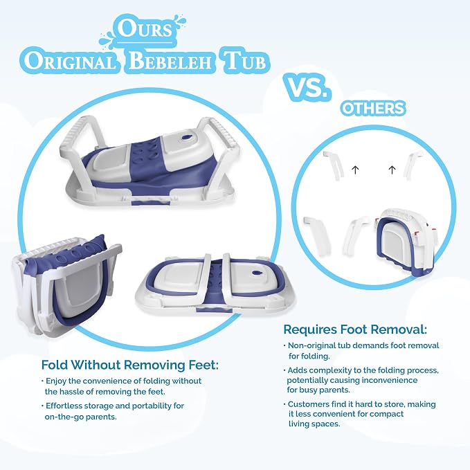 BEBELEH™ Collapsible Baby Bathtub – Bathtub + Baby tub Sling + Newborn Sling – - Image 2
