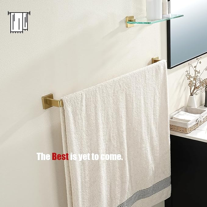 JQK Gold Towel Bar, Rounded Edges 32.36 Inch Towel Rack, 304 Stainless Steel - Image 6