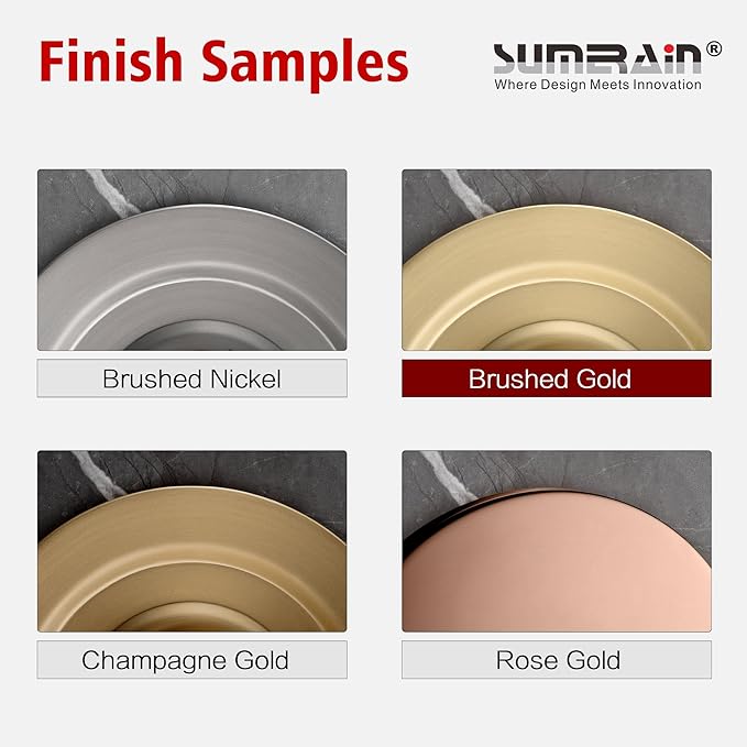 sumerain Wall Mount Tub Faucet Brushed Brass - Image 7