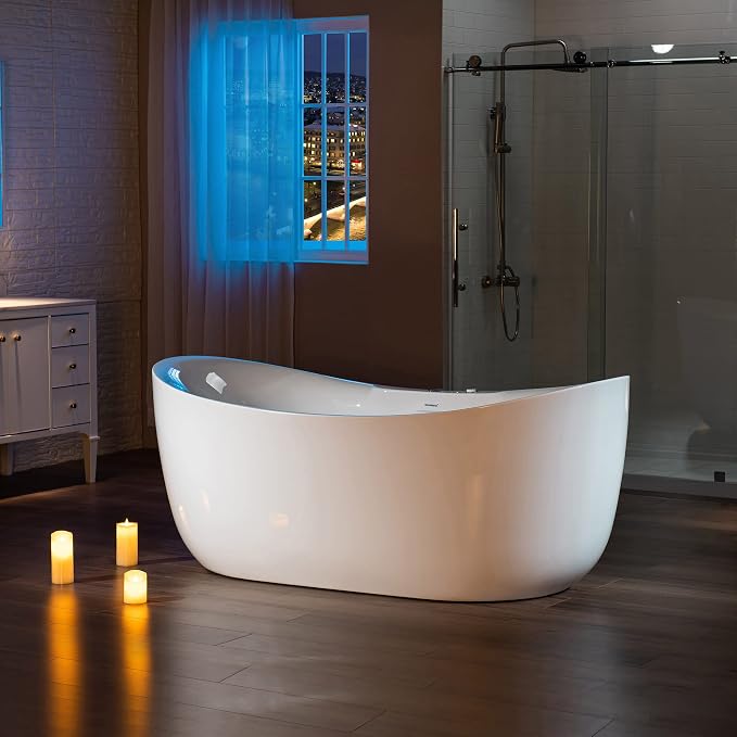 WOODBRIDGE 72" x 35-3/8" Whirlpool Water Jetted and Air Bubble Freestanding - Image 10