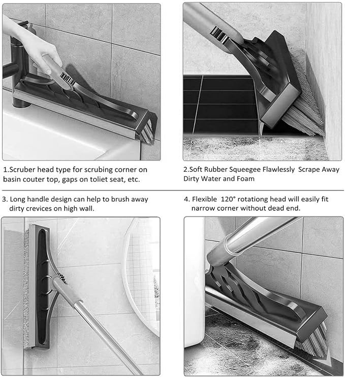 2 in 1 Cleaning Floor Scrub Brush Floor Brush Scrubber New Upgraded 53.5" Long - Image 8