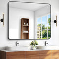 BONEWEI Black Bathroom Mirror, 40x48 inch Wall Mirror by BONEWEI