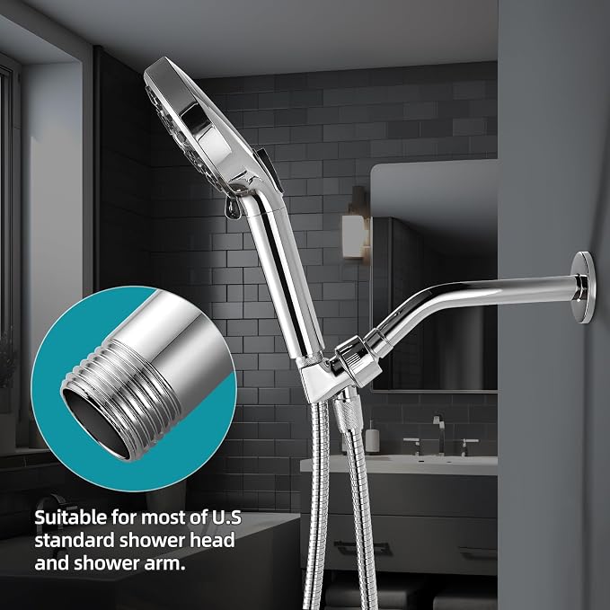 Cobbe Shower Arm with Flange and Teflon Tape, 6-Inches Wall Mounted Shower Pipe - Image 3