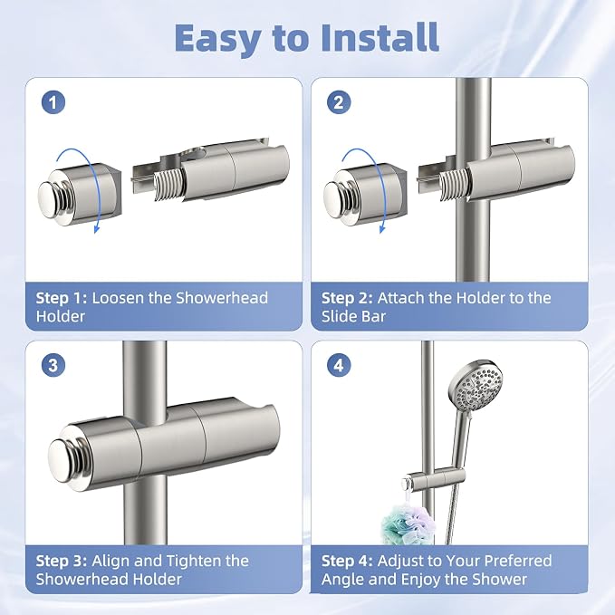 Hibbent Adjustable Shower Head Holder - Image 7