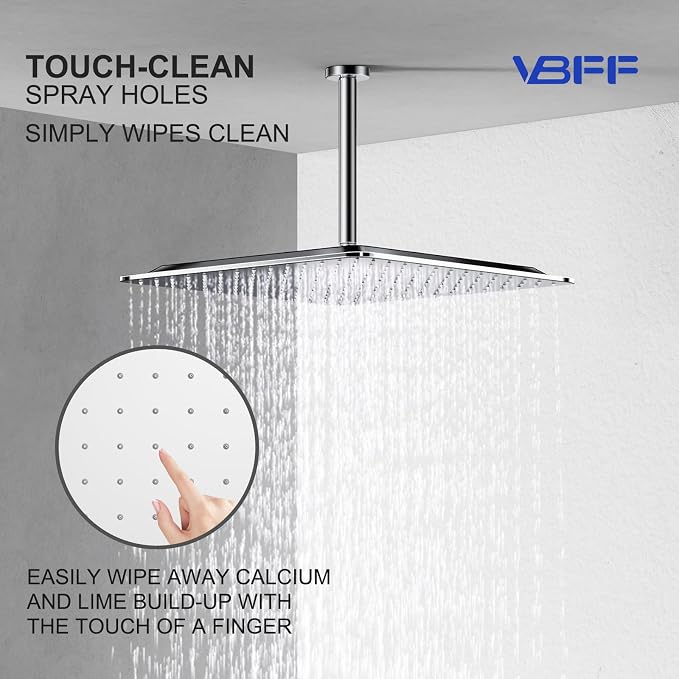 VBFF-Shower Head, rain shower head, 16 inch- Square Shower Head, 1.8 GPM Flow - Image 6