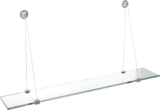 Spancraft Glass CR-6x30-Brushed Steel Crane Glass Shelf, Brushed Steel by Spancraft
