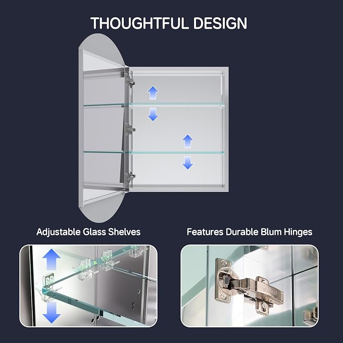 Medicine Cabinet 20" x 32", Bathroom Medicine Cabinet - Image 3