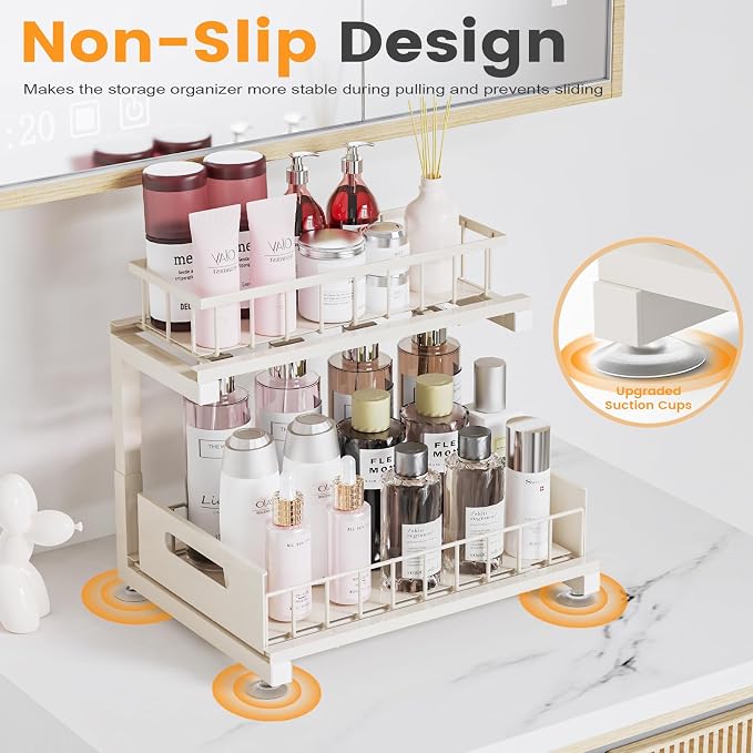 Under Sink Organizer, Heavy Duty Metal Slide Out Sink Shelf Organizer Height - Image 5