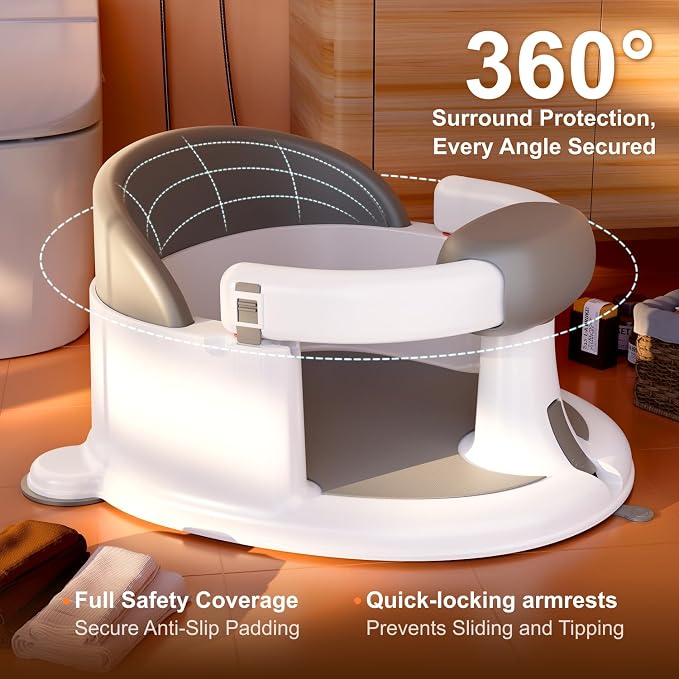 Baby Bath Seat for Babies: Non-Slip Infant Bathtub Chair - Image 5
