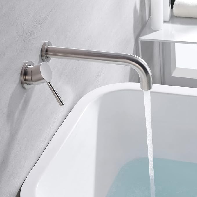 sumerain Bathtub Faucet Brushed Nickel Wall Mount Tub Faucet Single Left-Handed - Image 5