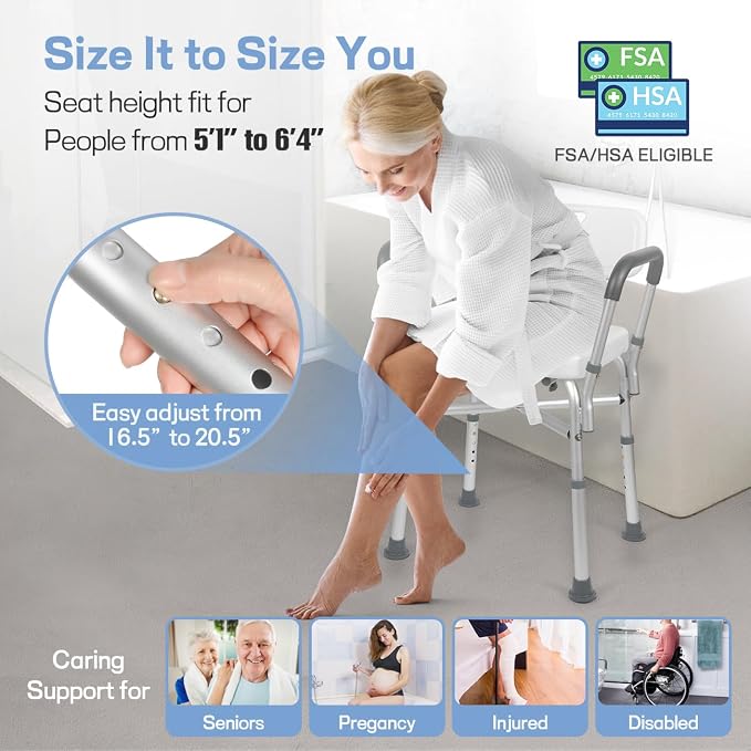 TABEKE Shower Chair for Inside Shower, Shower Chair - Image 5