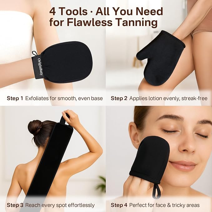 4 Pack Self Tanning Mitt Applicator Kit, Tanning Glove - Image 3