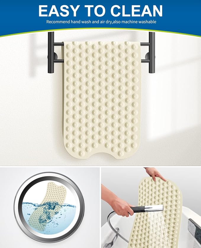 Bligli Bathtub Mat Non-Slip Without Suction Cups, 39x16inch Extra Long Bath Mats - Image 7