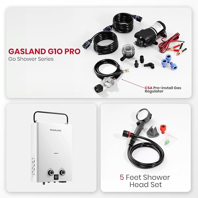 GASLAND Goshower 2.64GPM Outdoor Propane Tankless Water Heater 10L, Compact - Image 5