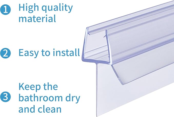 Shower Door Bottom Seal 2-Pack 3/8" x 39" Frameless Glass Shower Door Seal - Image 9