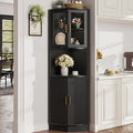 64.9" Tall Corner Cabinet, Modern Fluted Storage Cabinet by FiveWillowise