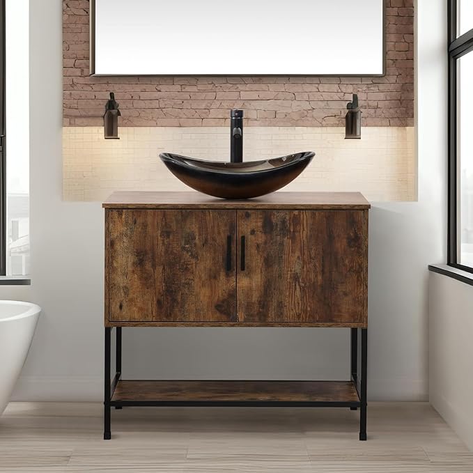 UEV Rustic Brown 36" Bathroom Vanity by YourHomeExcellentVendor