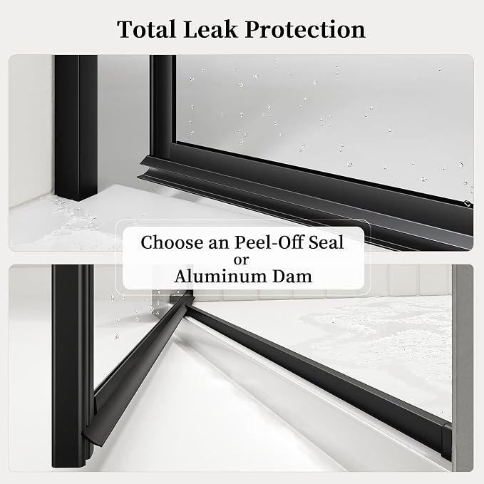 Frameless Hinged Shower Door, Single Swing Shower Panel - Image 6