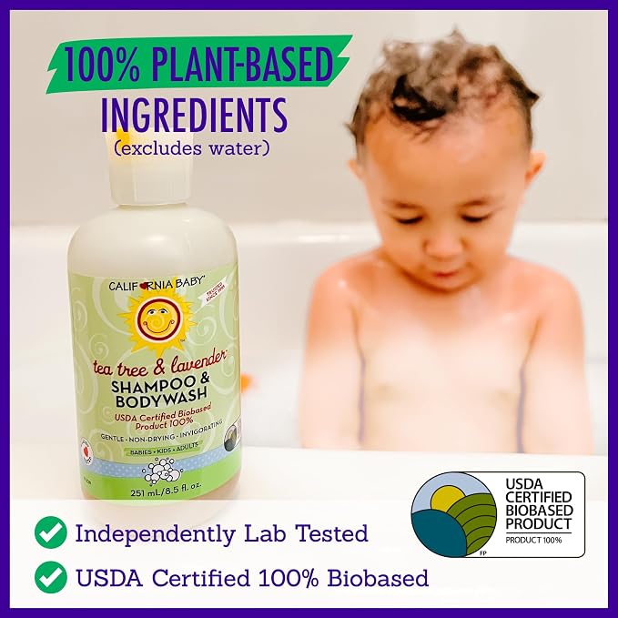 California Baby Tea Tree & Lavender Baby Wash + Baby Shampoo | 100% Plant-Based - Image 4