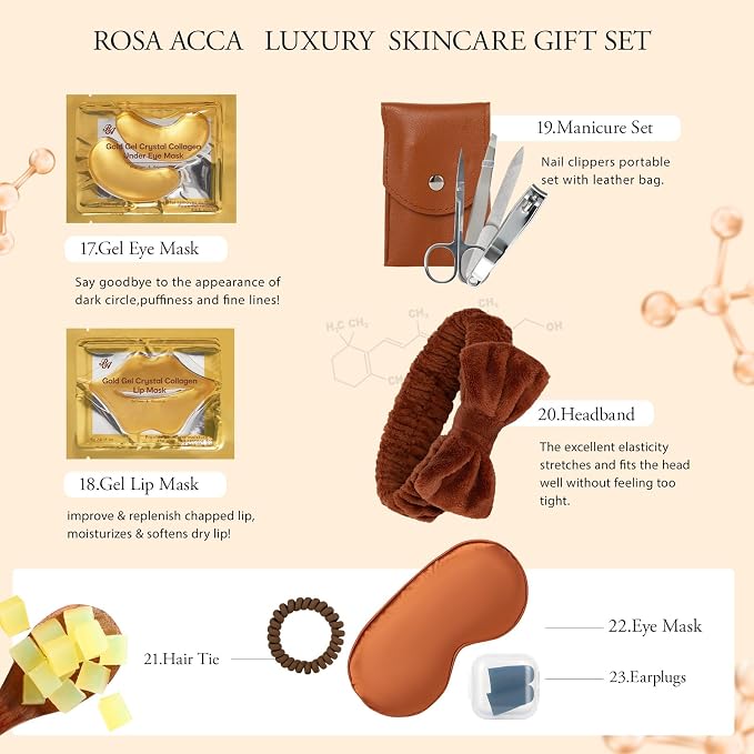 Christmas Gifts for Women, Coconut 32 Pcs Facial Skin Care Kit, Home Spa & - Image 6