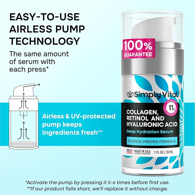 SimplyVital Collagen, Retinol & Hyaluronic Acid Serum - Image 7